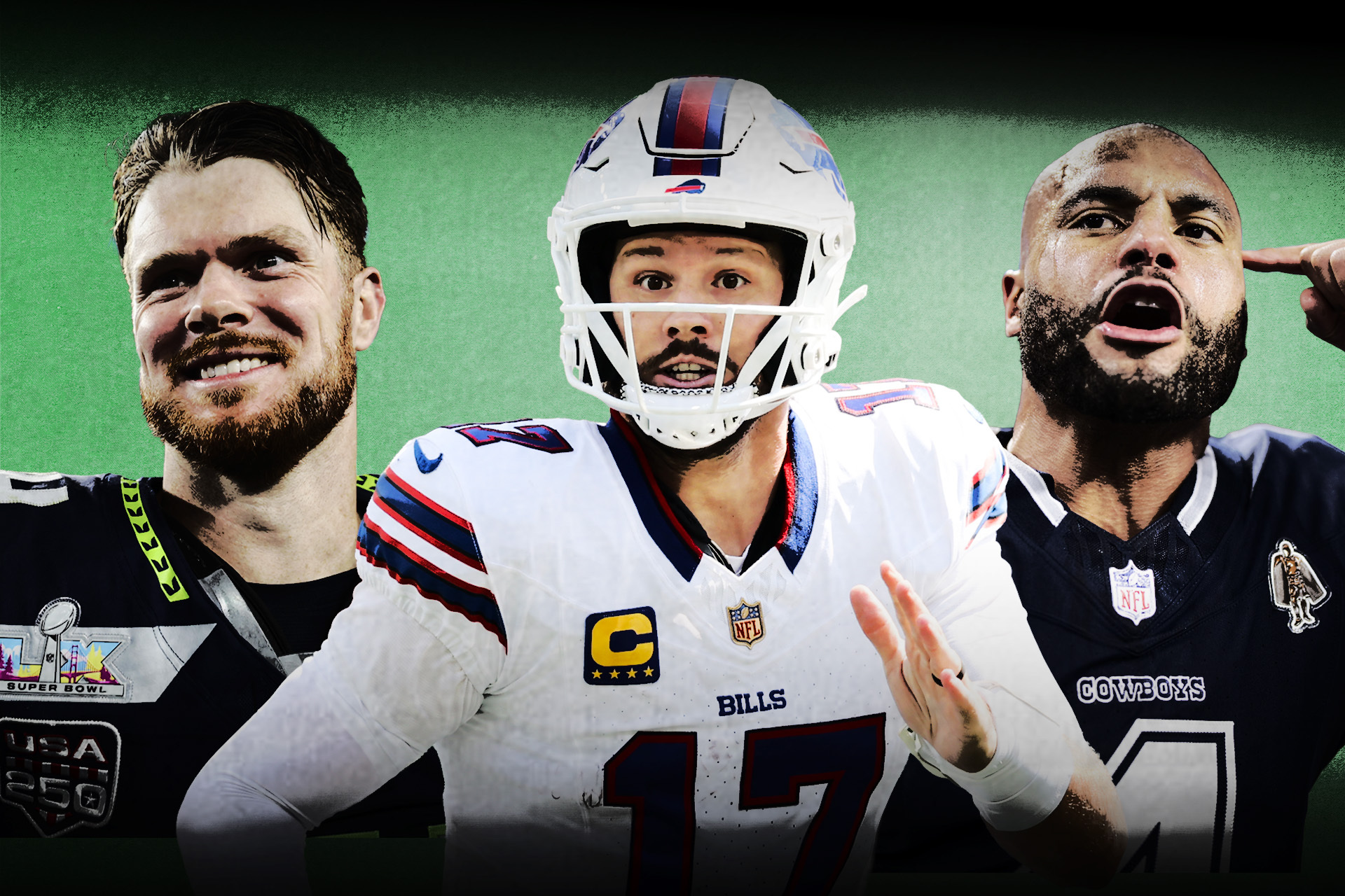 Sam Darnold, Josh Allen, and Dak Prescott lead a list of the NFL's best QBs.