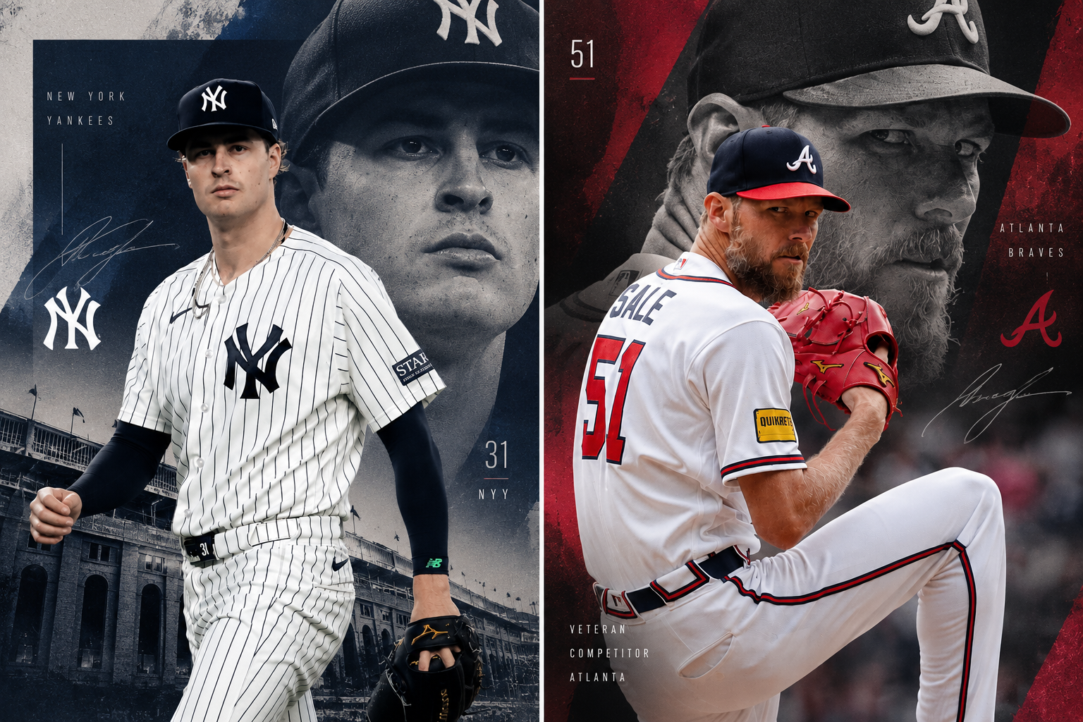 Cam Schlittler and Chris Sale on the mound/