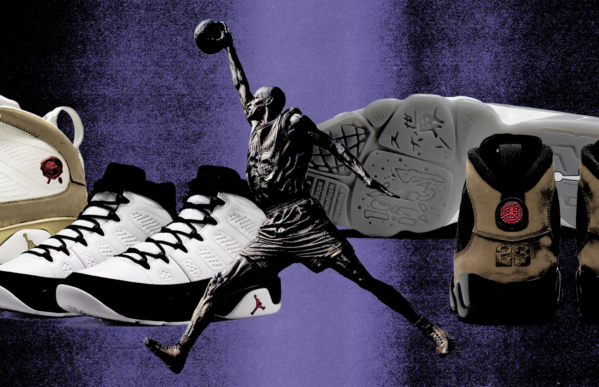 Air Jordan 9 'Bin 23,' Air Jordan 9 'Space Jam,' Air Jordan 9 'Cool Grey,' Air Jordan 9 'Olive'
