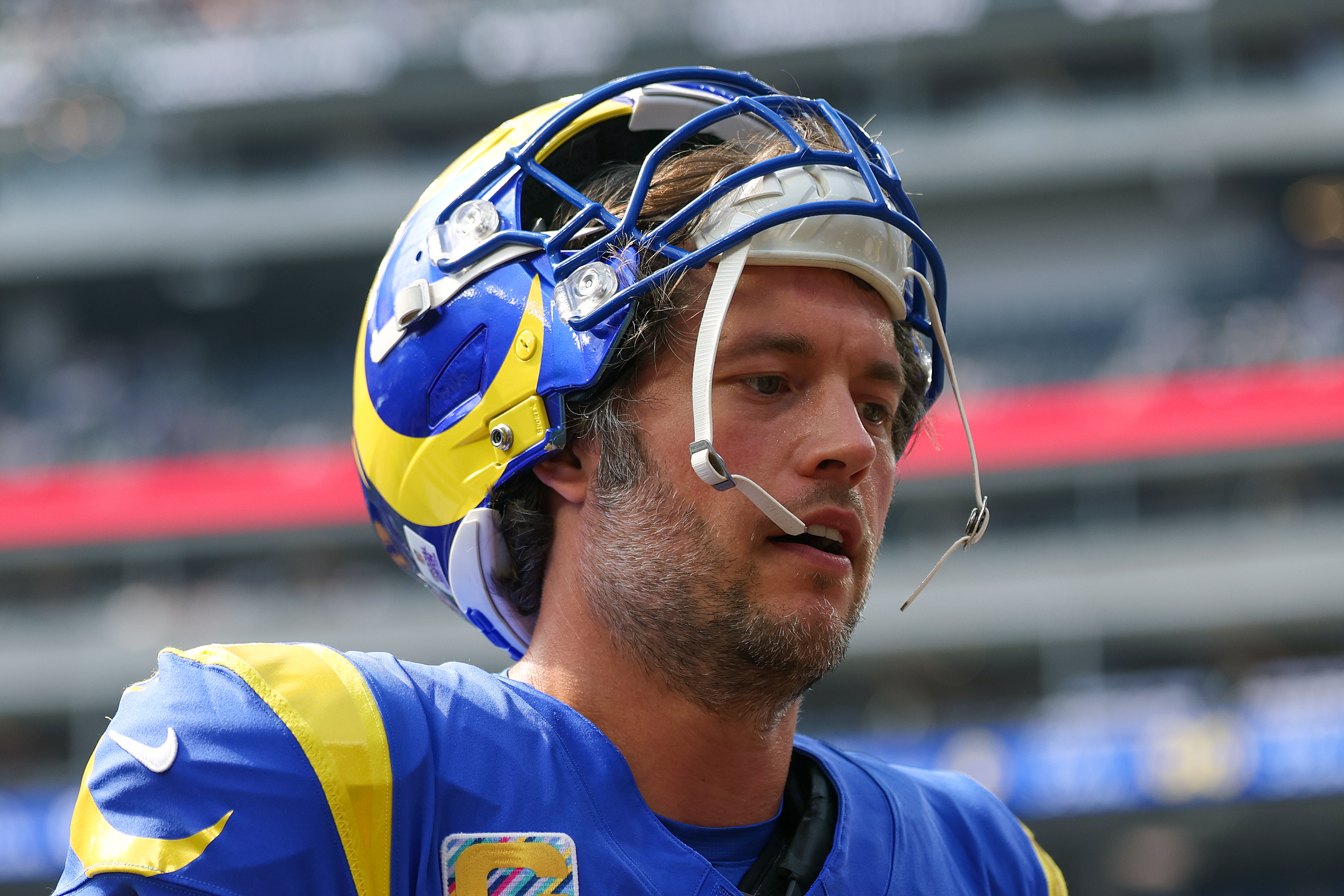 Matthew Stafford looks dejected during the Los Angeles Rams loss to the Arizona Cardinals. 