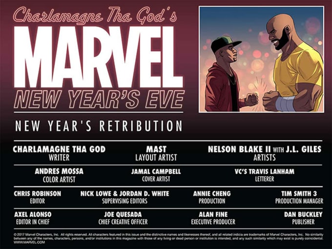 Charlamagne Tha God's Marvel New Year's Eve credits