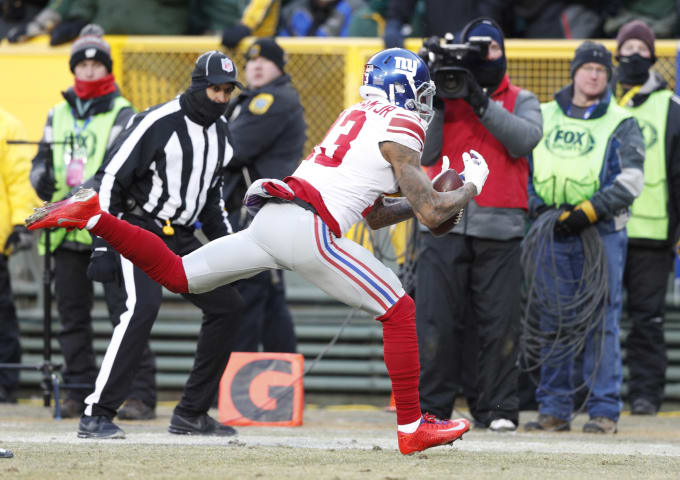Odell Beckham Jr Drop End Zone Lambeau Field 2017