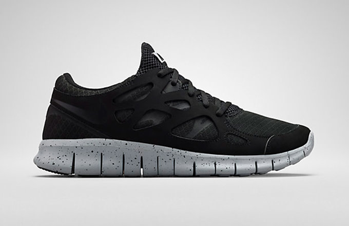 nike free run 2 grey and black