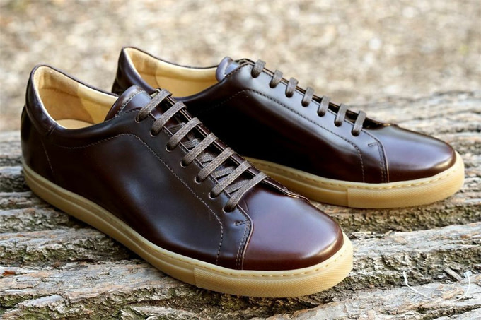 crown shell cordovan sneakers