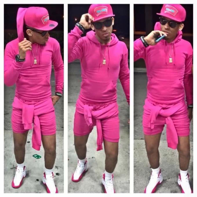 pink and white jordan outfit