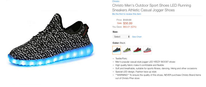 Fake Light-Up adidas Yeezy Boost 350s Are Being on Amazon |