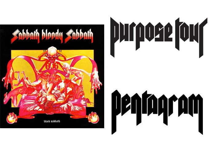 Black Sabbath's Album Cover x Justin Bieber's 'Purpose' Tour Logo