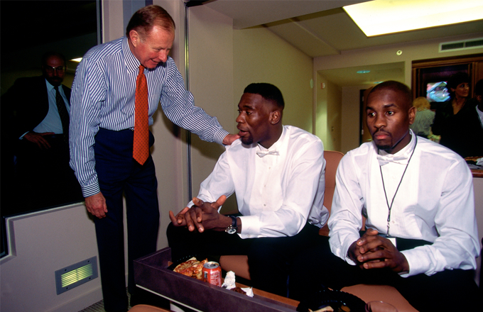 Barry Ackerley, Shawn Kemp, and Gary Payton in Seattle 1995