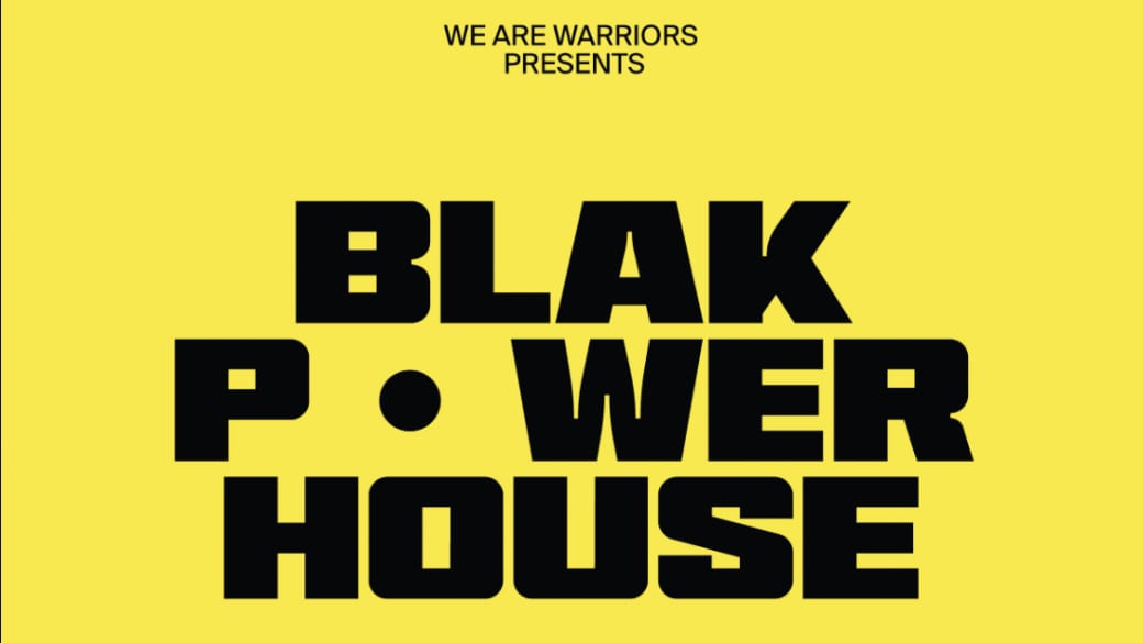 The words Blak Powerhosue over a yellow background