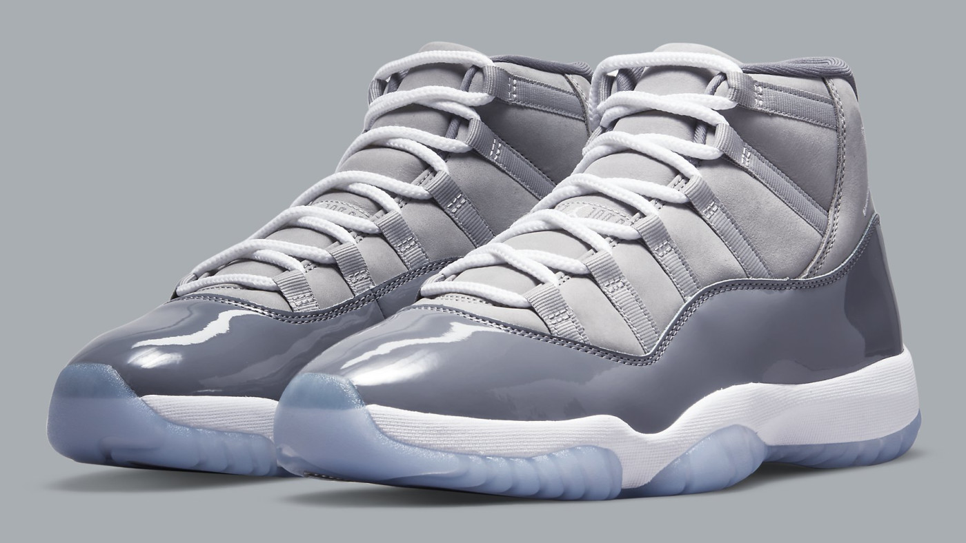 gray and white 11 jordans