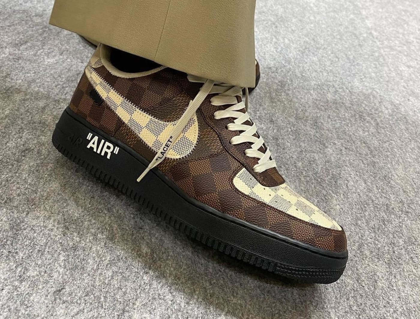 louis vuitton monogram brown damier azur air force 1