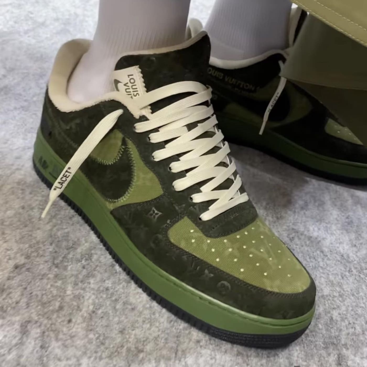 lv nike air force 1 green