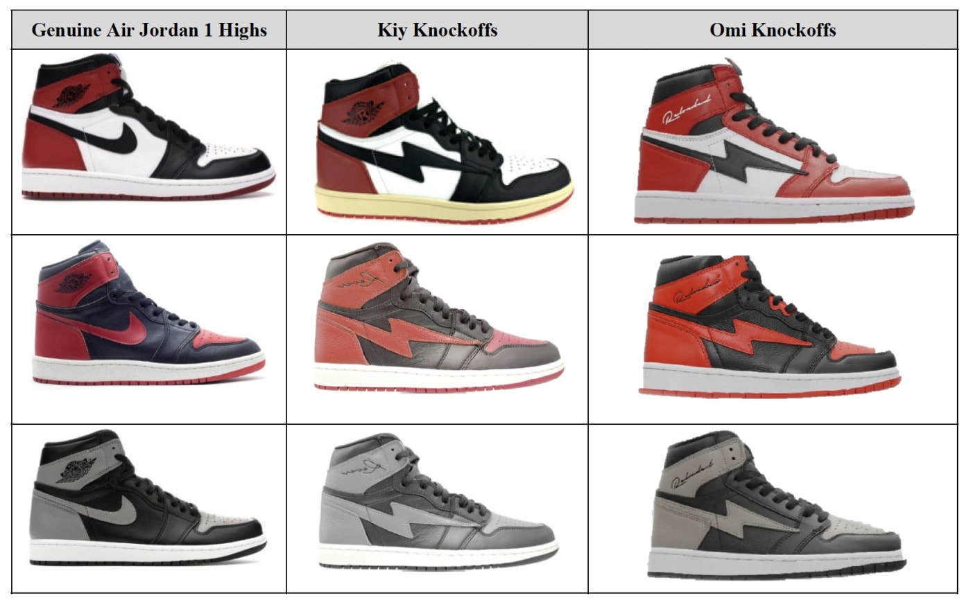 Nike knock off brands discount