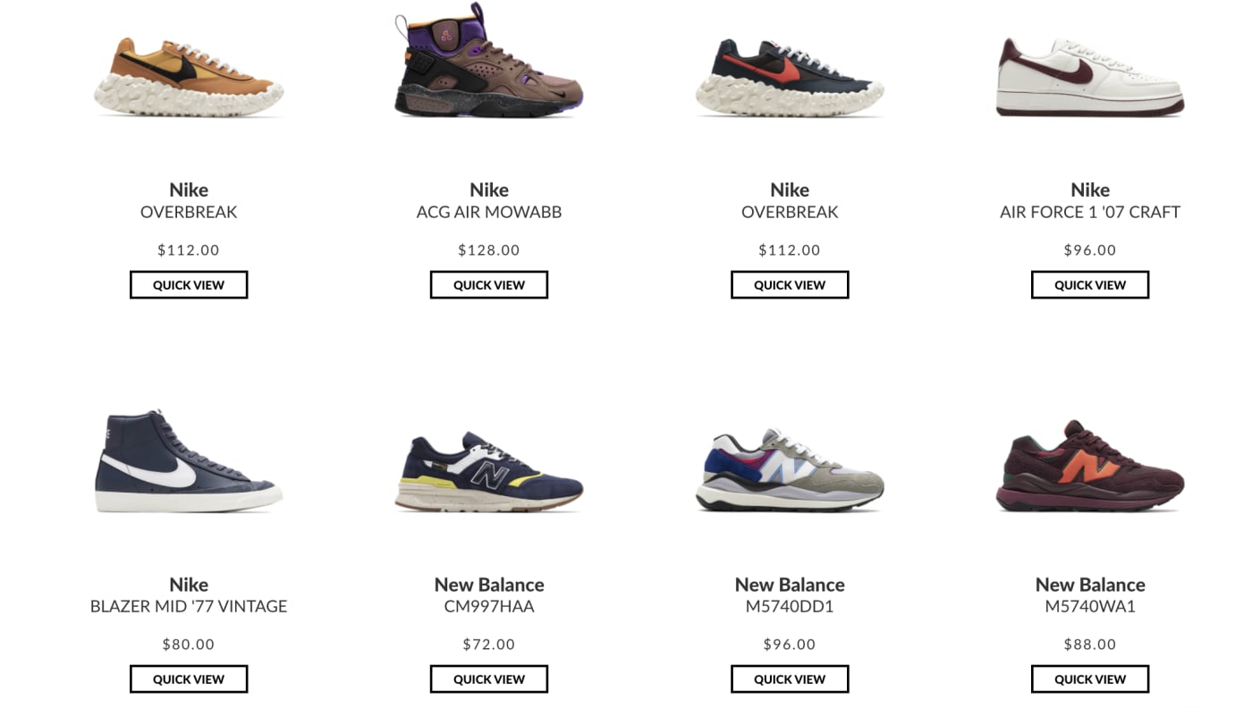 Sneaker websites store