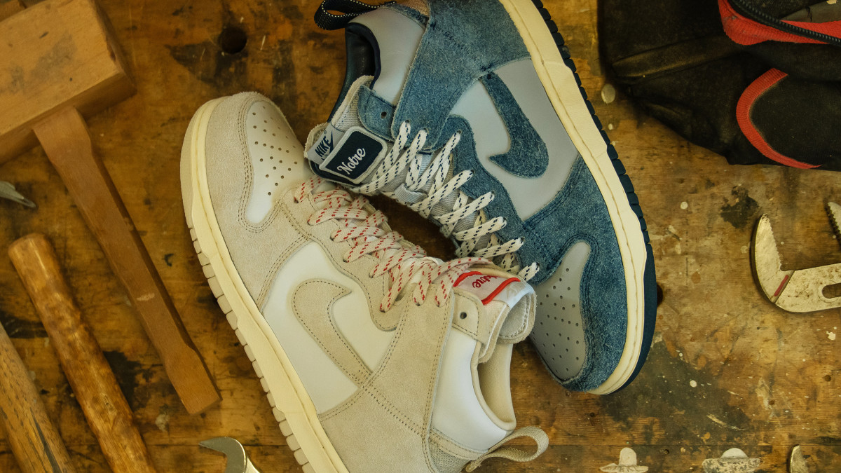 nike dunk high notre on feet