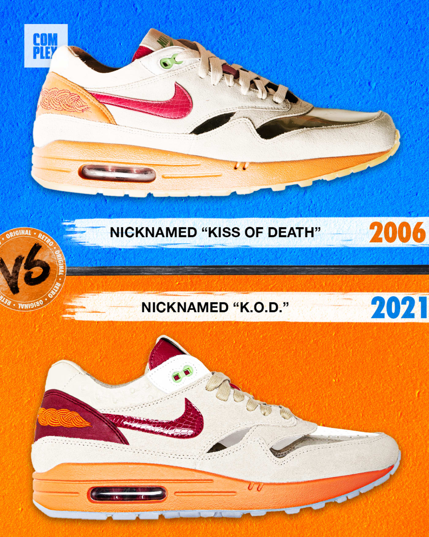 Clot x Air Max 1 'Kiss of vs. Retro Comparison | Complex