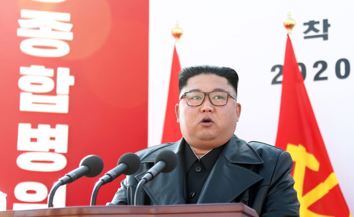 North Korea leader Kim Jong Un speaking in 2021