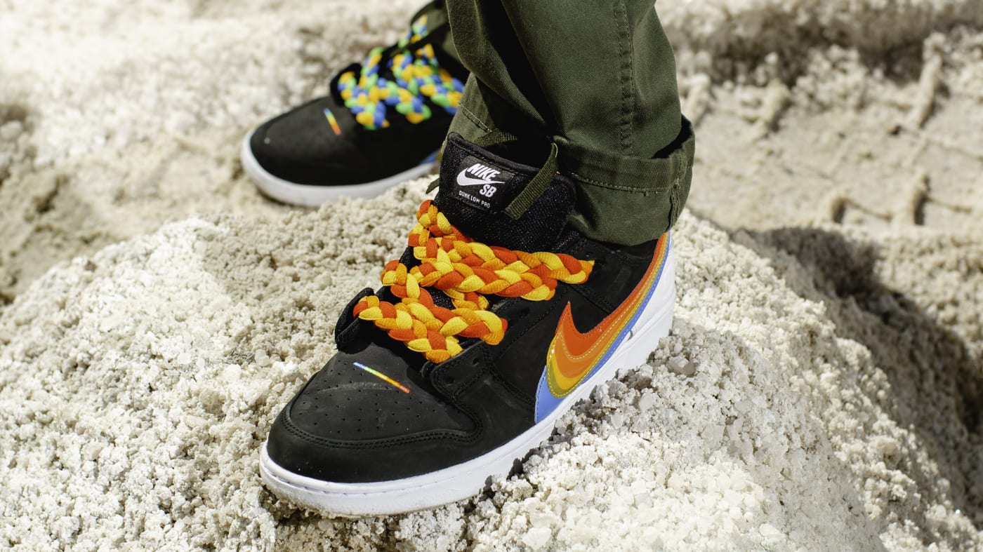 Polaroid Nike SB Dunk Low with braided laces