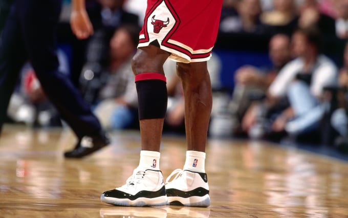 Image result for michael jordan wearing jordans