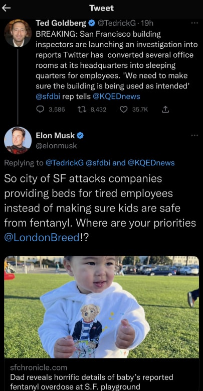 Elon Musk is seen doing stuff on the Twitter platform