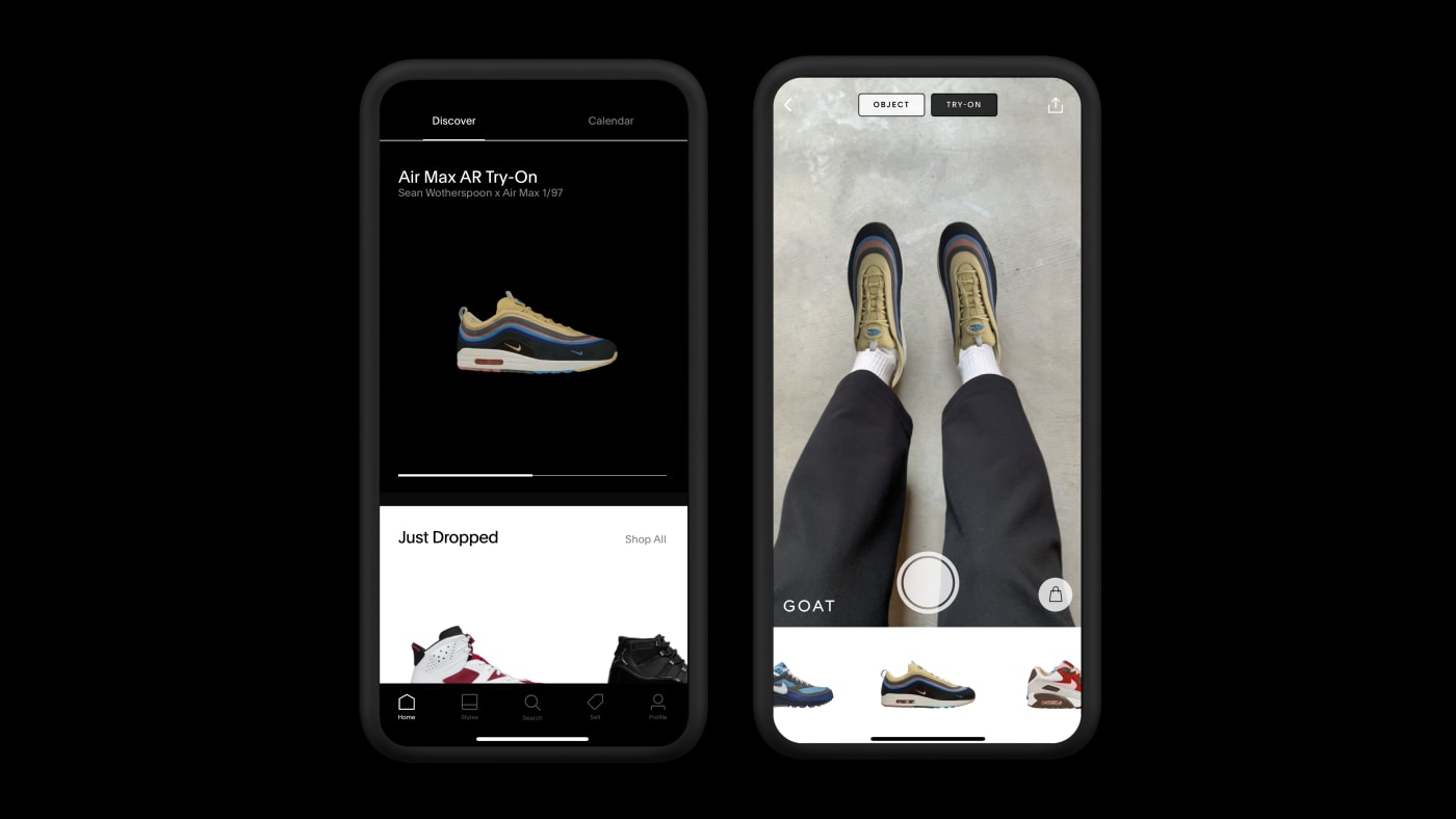 GOAT App AR TryOn Feature for Nike Air Max Month 2021 Complex