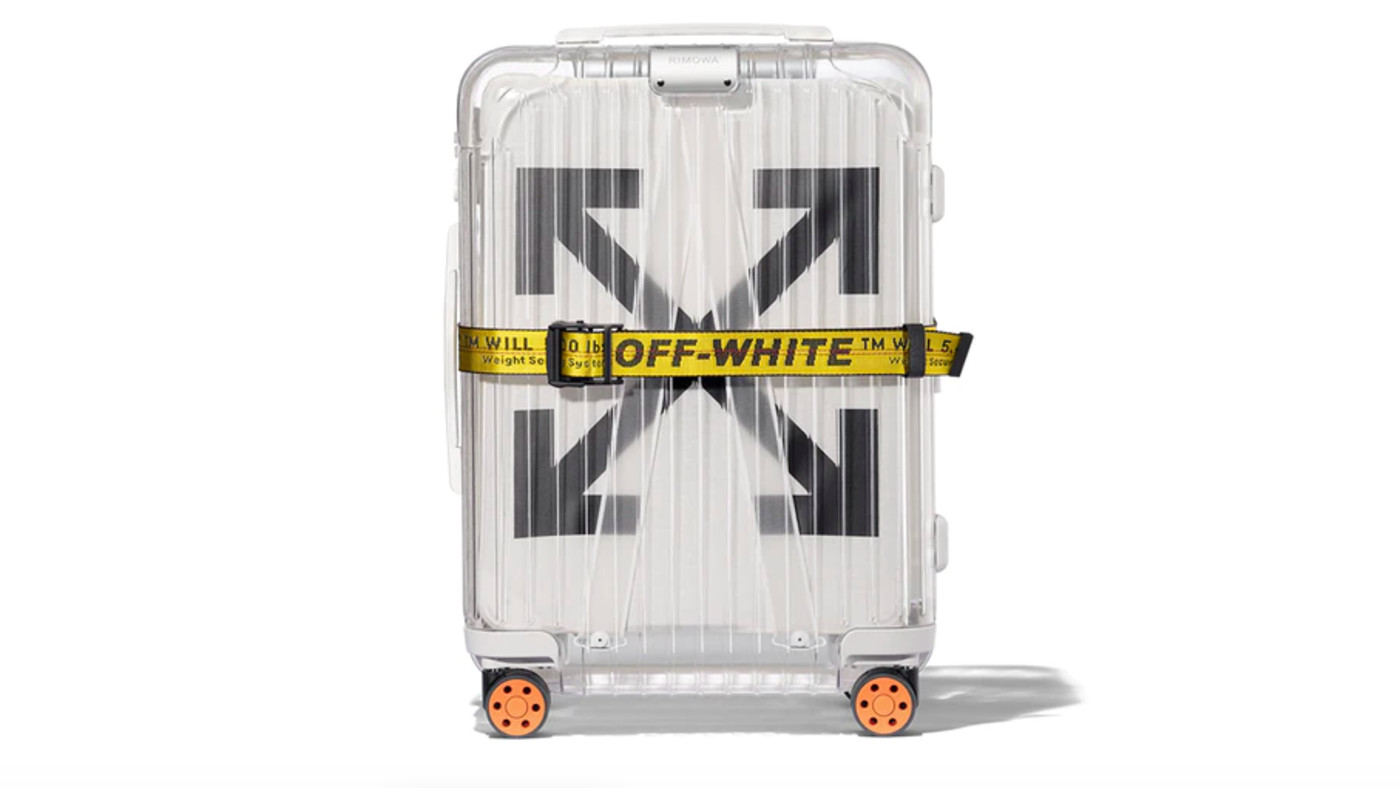 clear off white suitcase