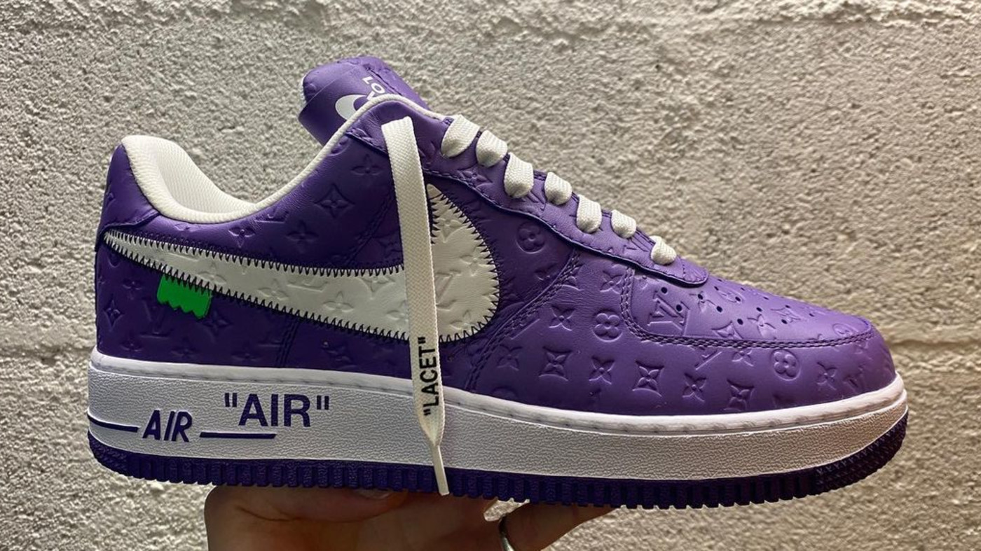 purple & white air force ones