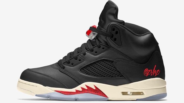 Air Jordan 5 'Black/Muslin-Fire Red' CT8480-001