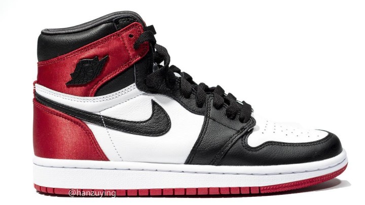 Air Jordan 1 Satin Women's 'Black Toe' Lateral