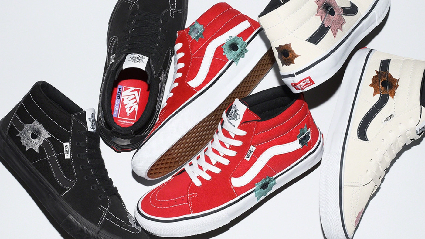 corner physicist bearing Supreme Vans Nate Lowman Bullet Hole Sneakers Release Cancelled | Complex