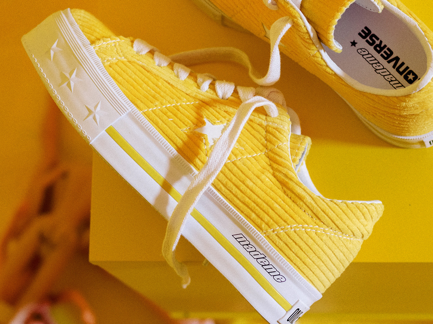 converse one star yellow corduroy