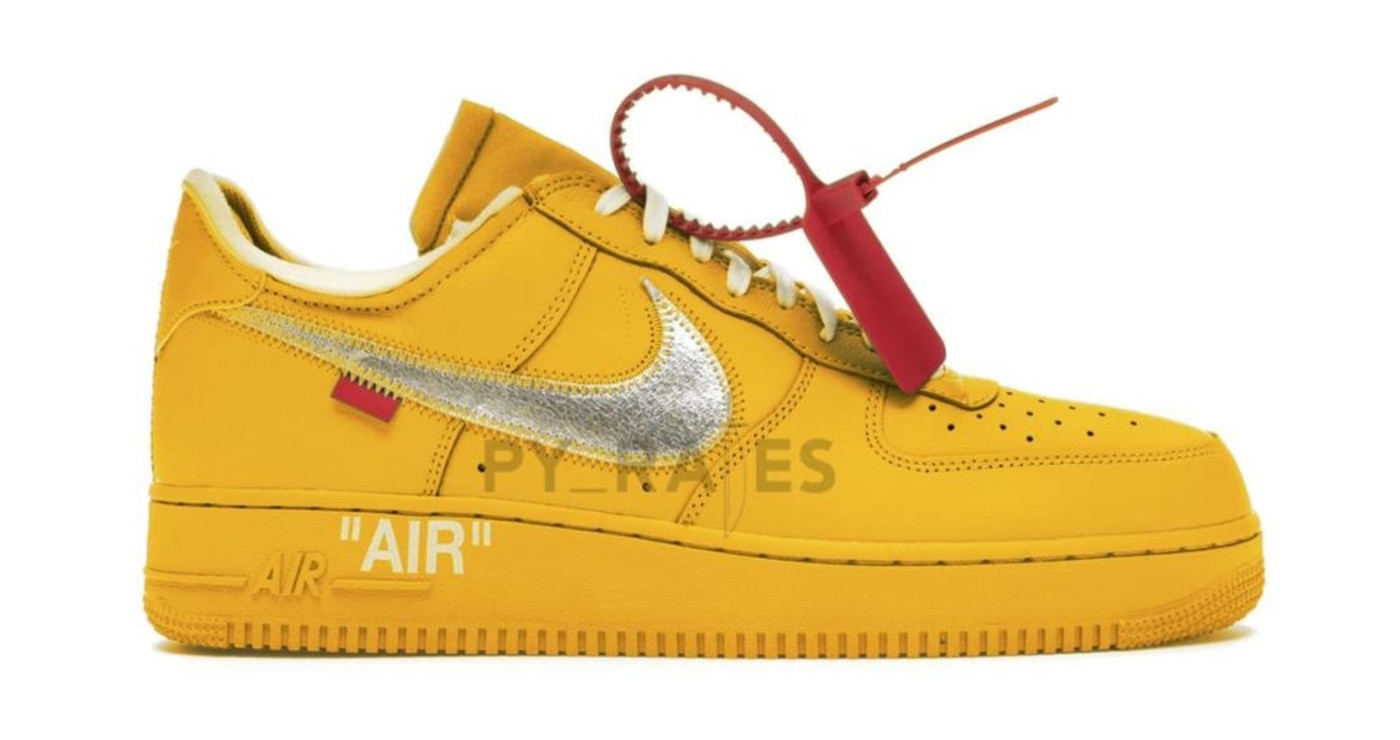 Off-White x Nike Air Force 1 Low 'University Gold' Mock-up