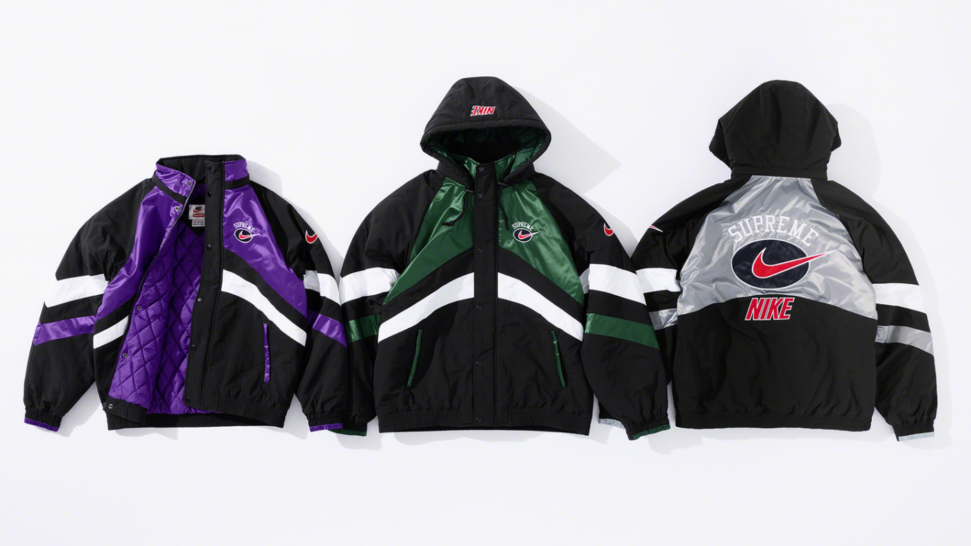 supreme nike jacket silver