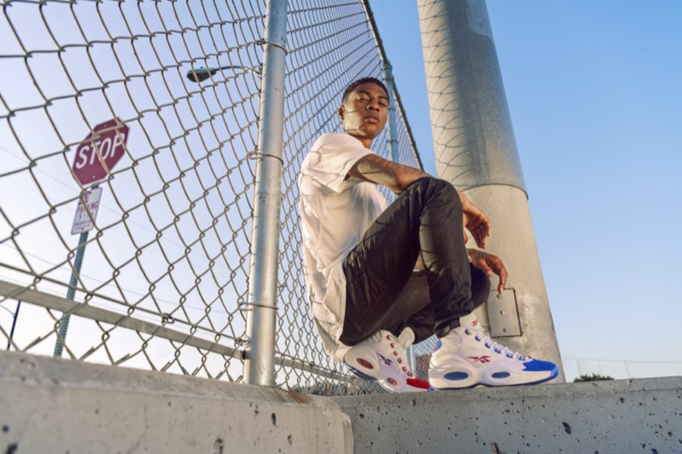 reebok question mid on feet