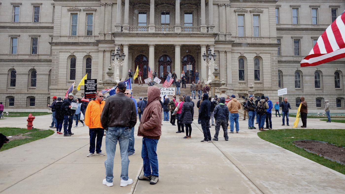 Thousands Head To Michigan Capitol To Protest Statewide Stay At Home Order Complex 4447