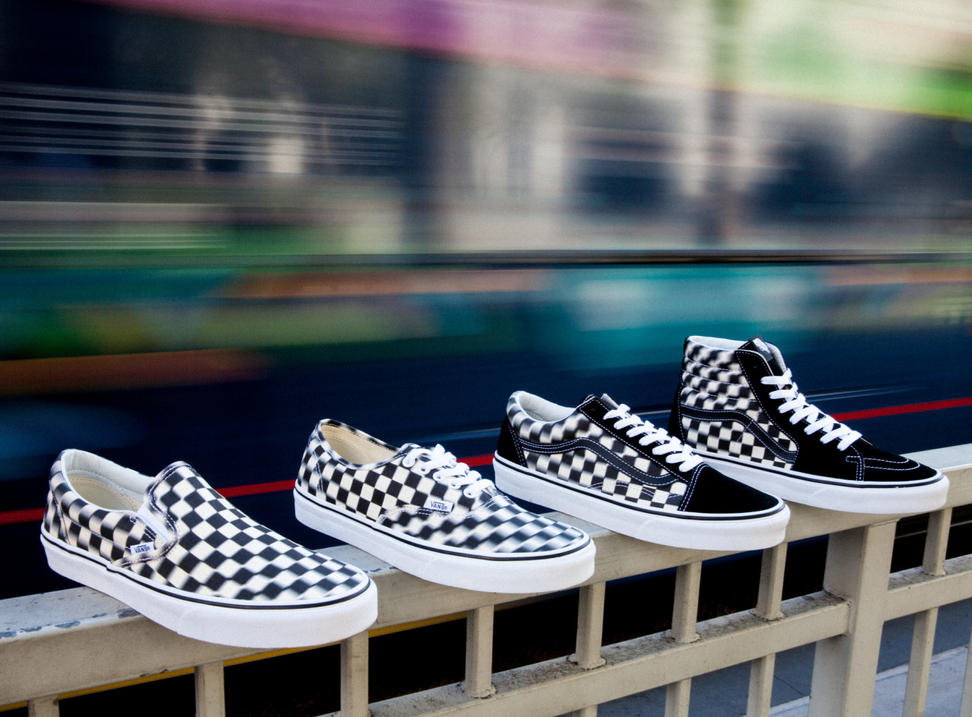 vans blurred checkerboard