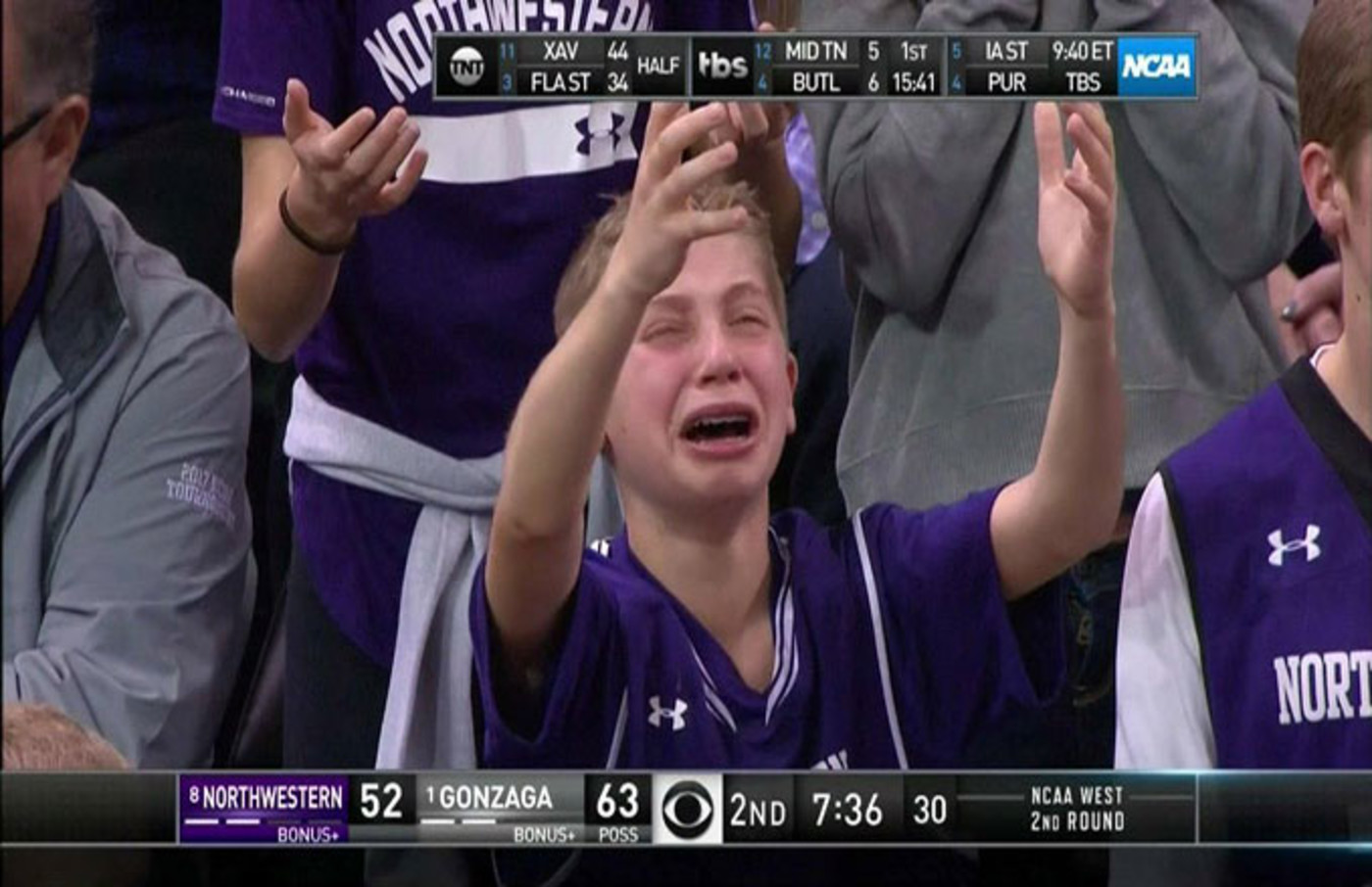 A Young Northwestern Fan Got Caught Crying On Tv And Twitter