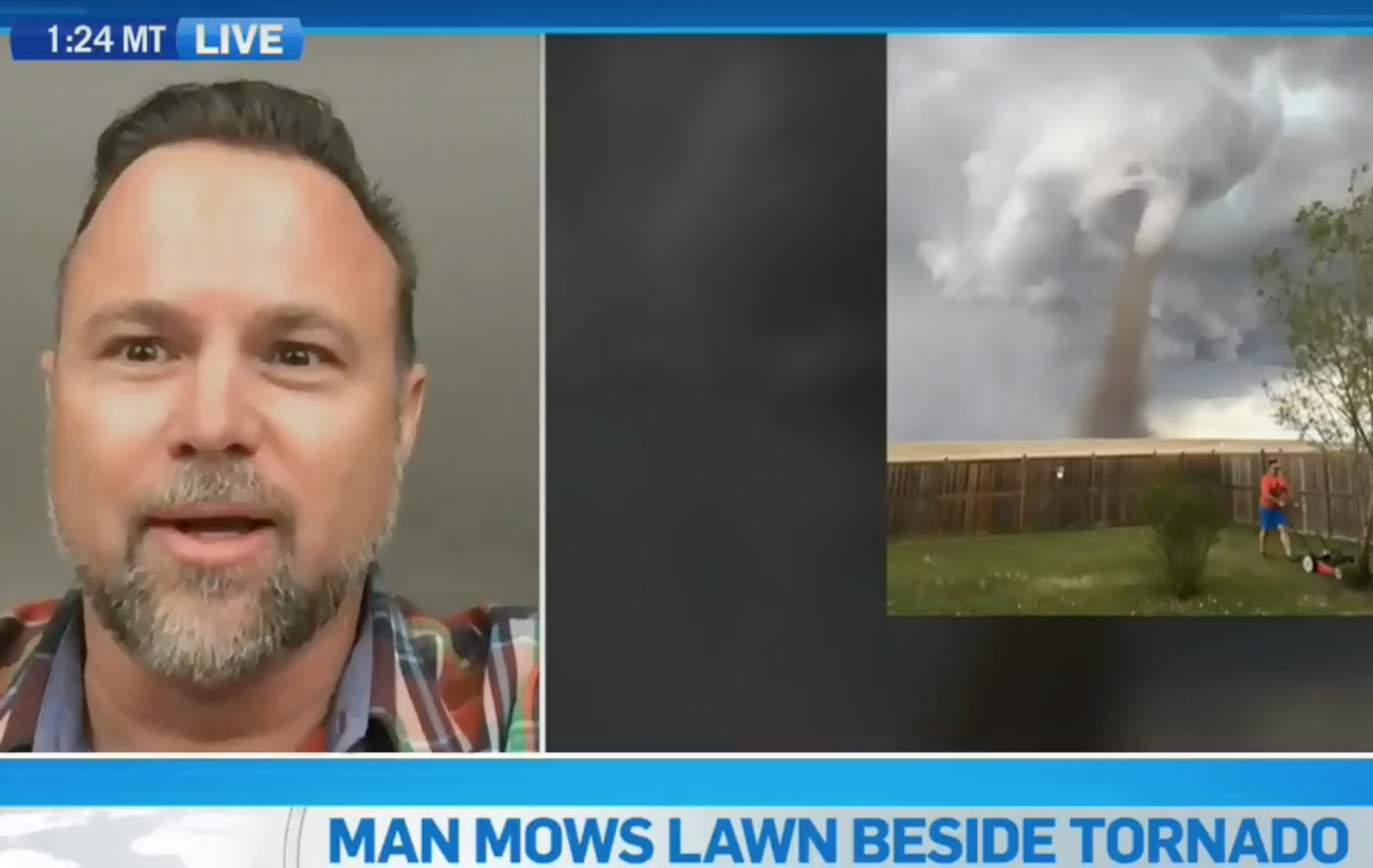 Wild Photo Of Man Mowing Lawn And Giving Zero F Cks About Tornado Goes Viral Complex