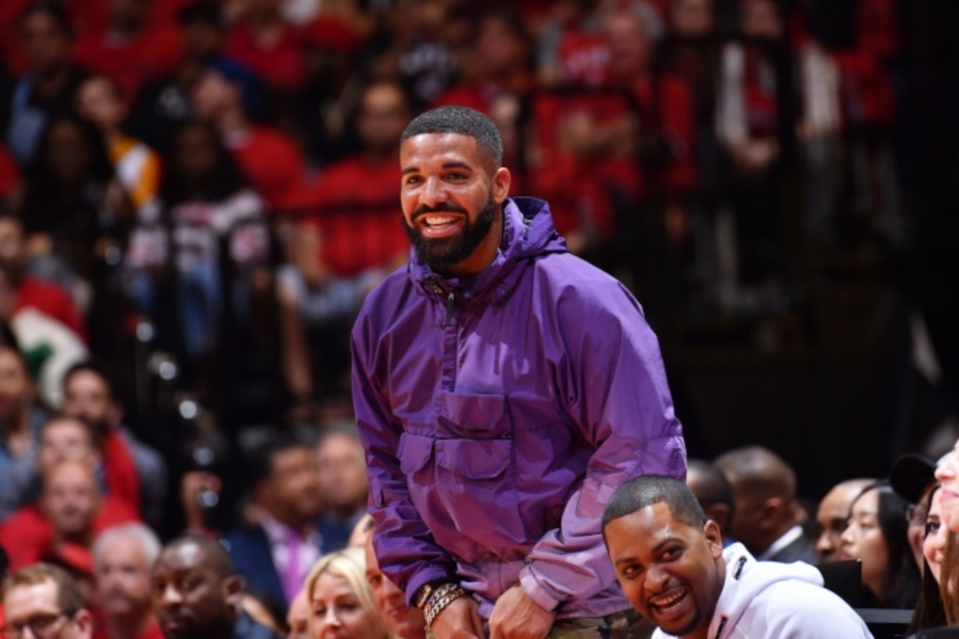 drake purple jacket raptors game