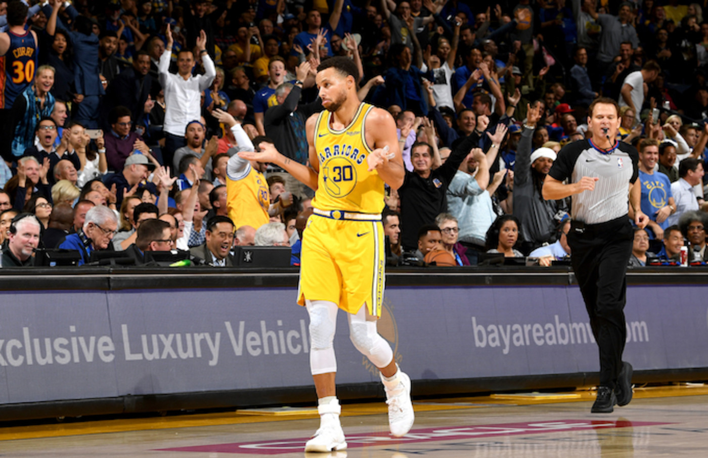 Watch Steph Curry's Pregame Trick Shot Before His 51Point Explosion