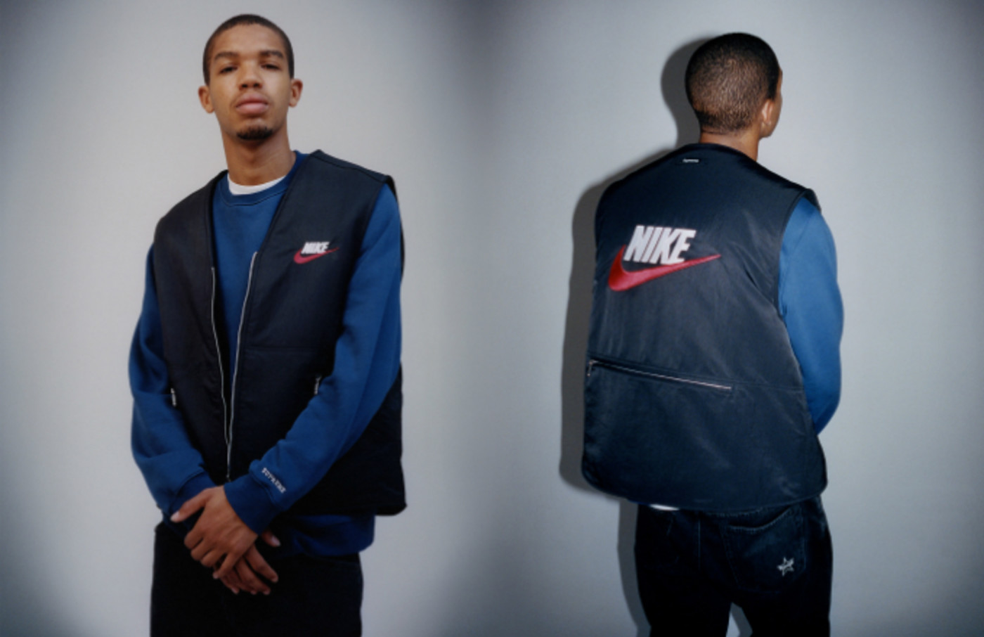 supreme nike reversible nylon sherpa vest black