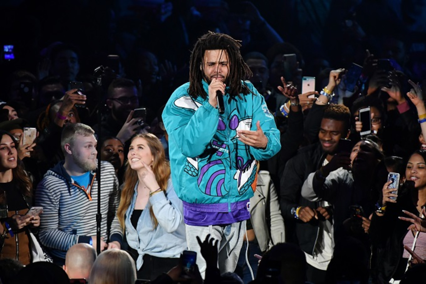 j cole charlotte hornets starter jacket