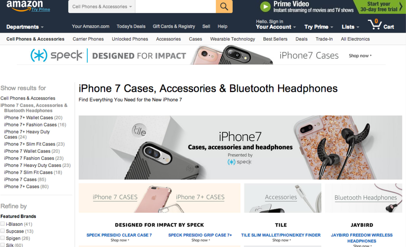 Screenshot of Amazon.com