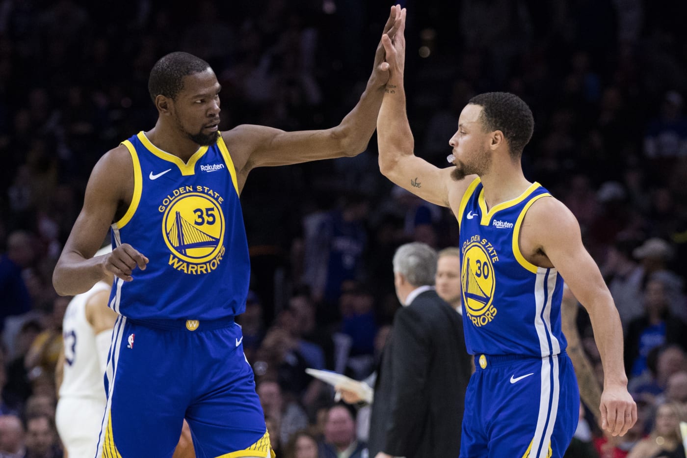 Kevin Durant Steph Curry Warriors 76ers 2019