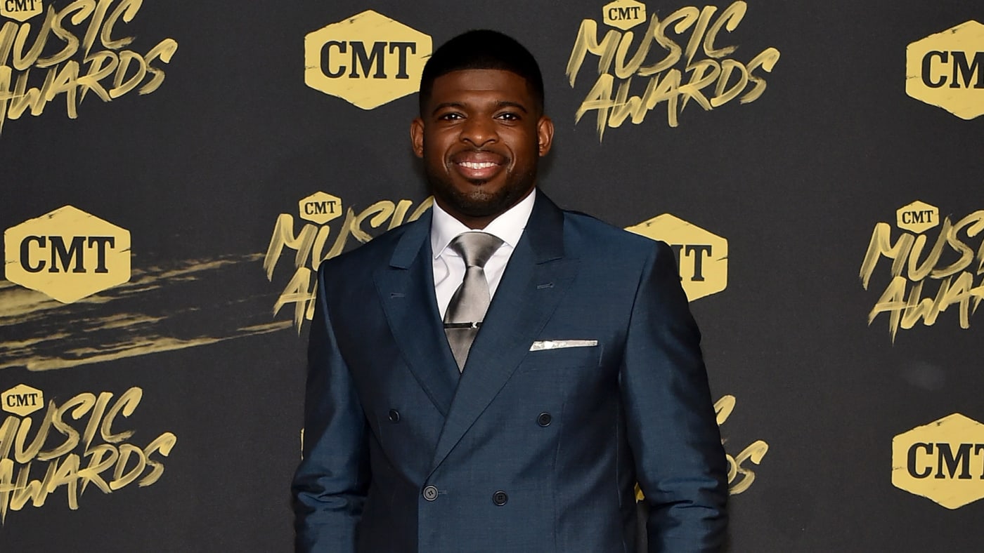 P.K. Subban on the red carpet at the 2018 CMT Music Awards.