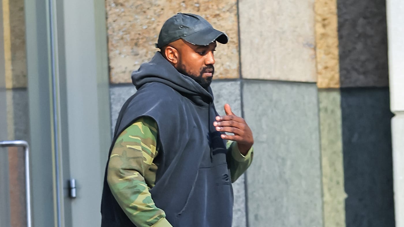 Kanye West is seen on August 10, 2022 in Los Angeles