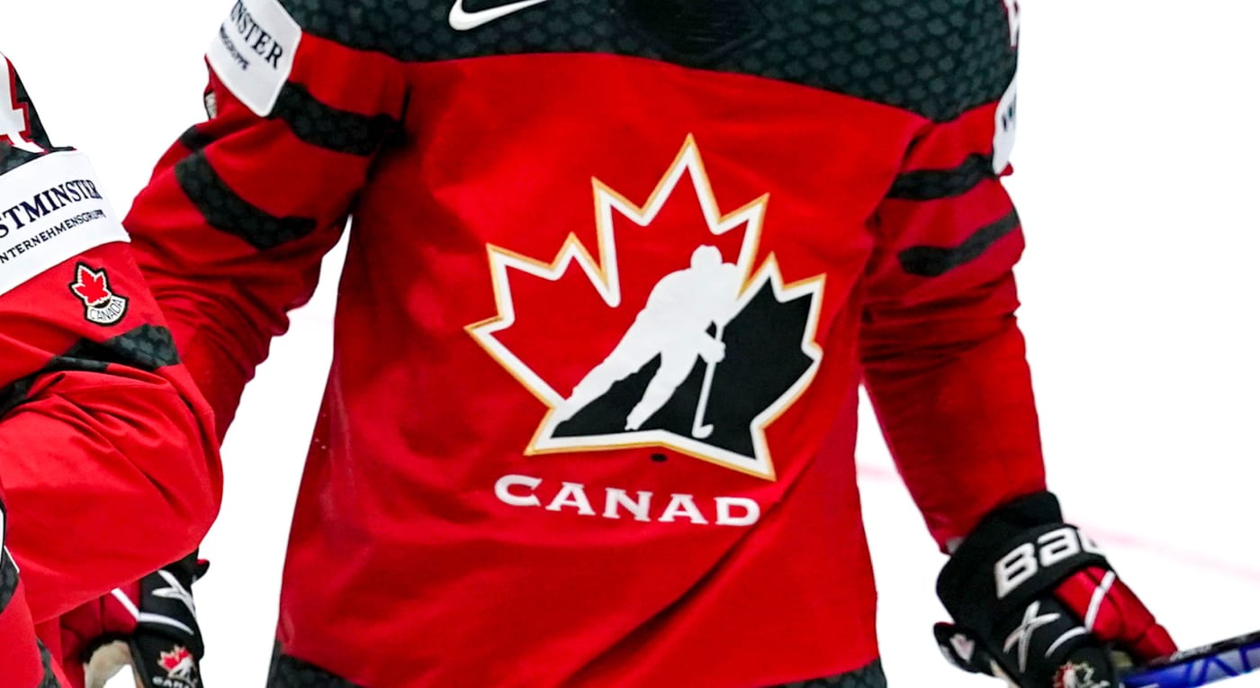Hockey Canada logo on a hockey jersey