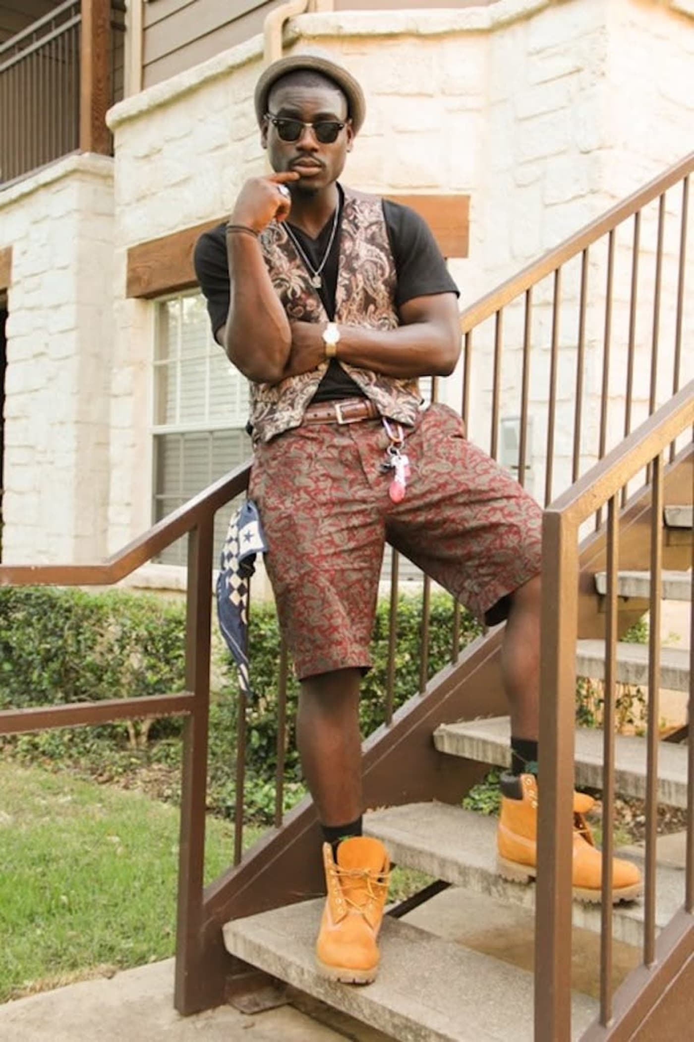 Shorts and timbs shop