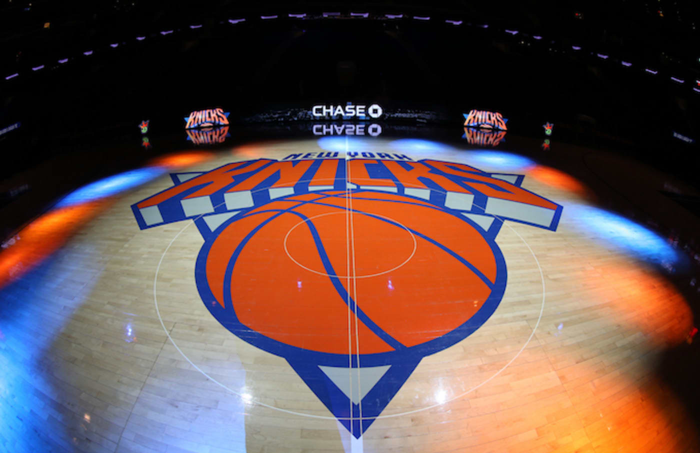 A general view of the New York Knicks logo.