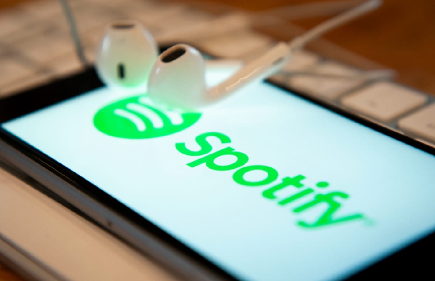 A phone with a Spotify music application